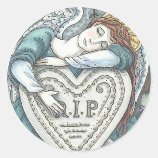 LOPENDE GUARDIAN ANGEL CEMETERY STICKER Rnd SHEET (Voorkant)