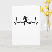 Lopende hartslaglijn Funny Runner Gifts Kaart (Gele Bloem)