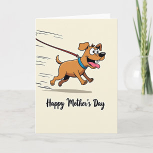 Lopende Hond Moederdagkaart Kaart