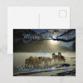 Lopende honden in sneeuwbriefkaart feestdagenkaart (Voorkant / Achterkant)