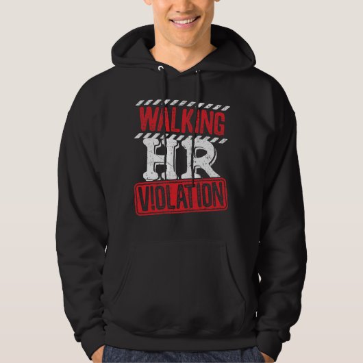 Lopende HR-overtreding Funny Kantoor Co-Worker Hoodie (Voorkant)