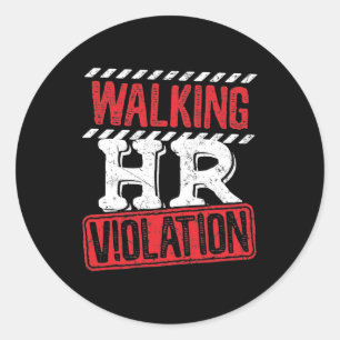 Lopende HR-overtreding Funny Kantoor Co-Worker Ronde Sticker