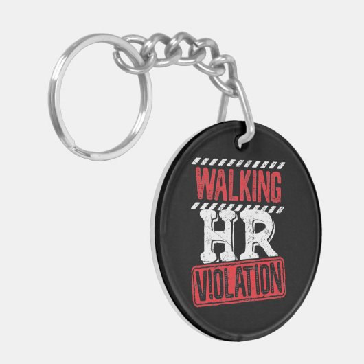 Lopende HR-overtreding Funny Kantoor Co-Worker Sleutelhanger (Voorkant Links)