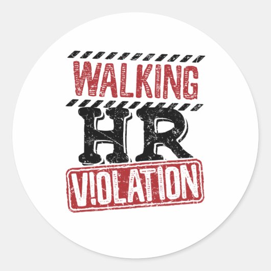 Lopende HR-overtreding Human Resources Nightmare Ronde Sticker (Voorkant)