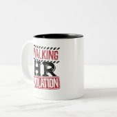 Lopende HR-overtreding Human Resources Nightmare Tweekleurige Koffiemok (Voorkant links)