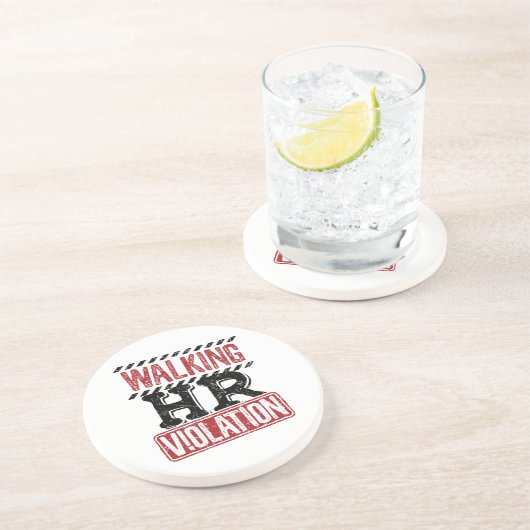 Lopende HR-overtreding Human Resources Nightmare Zandsteen Onderzetter (Zijkant)