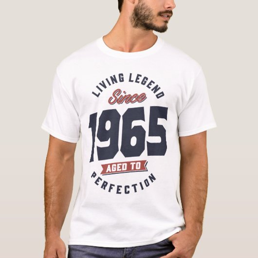 Lopende Legende sinds 1965, Birthday Gift T-shirt (Voorkant)