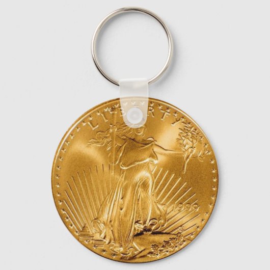 Lopende Liberty 1 Dollar Gold COIN Sleutelhanger (Voorkant)