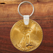 Lopende Liberty 1 Dollar Gold COIN Sleutelhanger (Voorkant)