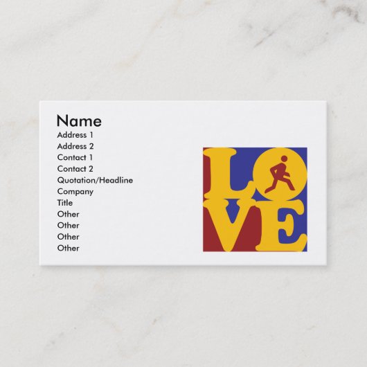 Lopende liefde visitekaartje (Voorkant)
