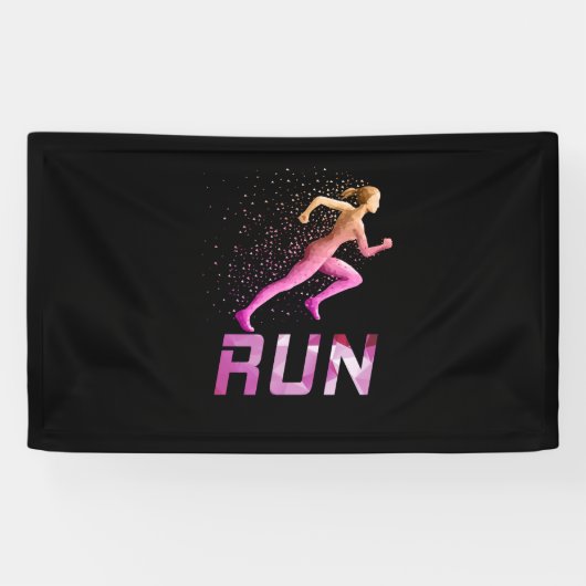 Lopende meisjes - runners spandoek (Horizontaal)