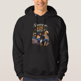 Lopende op Lage Batterij Kat – Grappige Gezellige Hoodie