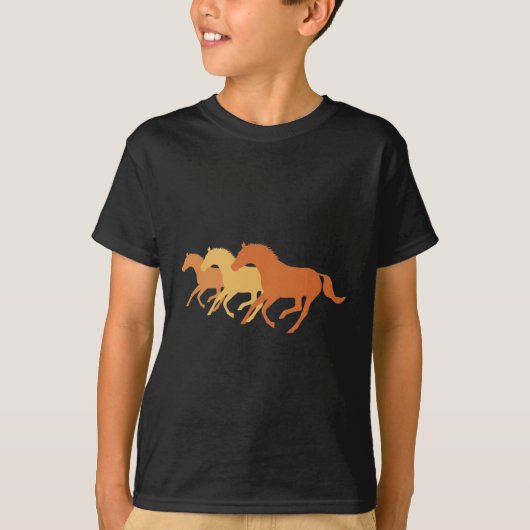 Lopende paarden (Oranje) T-shirt (Voorkant)