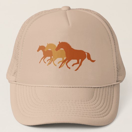 Lopende paarden (Oranje) Trucker Pet (Voorkant)