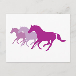 Lopende paarden (Paars) Briefkaart