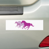 Lopende paarden (Paars) Bumpersticker (Op auto)