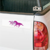 Lopende paarden (Paars) Bumpersticker (Op Truck)