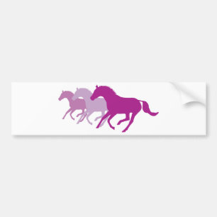 Lopende paarden (Paars) Bumpersticker