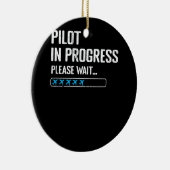Lopende piloot Een ogenblik geduld. Luchtvaartmaat Keramisch Ornament (Rechts)