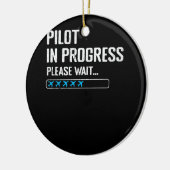 Lopende piloot Een ogenblik geduld. Luchtvaartmaat Keramisch Ornament (Links)