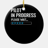Lopende piloot Een ogenblik geduld. Luchtvaartmaat Keramisch Ornament (Achterkant)