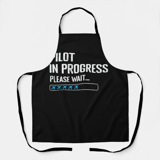 Lopende piloot Een ogenblik geduld. Luchtvaartmaat Schort (Voorkant)
