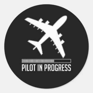 Lopende piloot ronde sticker