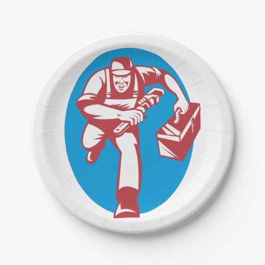 Lopende Plumber Papieren Bordje (Voorkant)