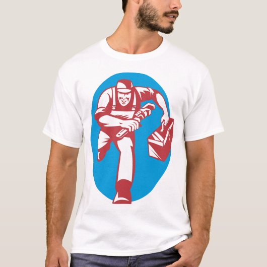 Lopende Plumber T-shirt (Voorkant)
