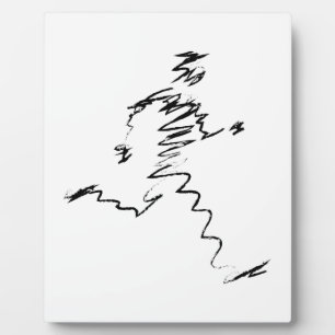 Lopende ritten, loopbanen, triatleten fotoplaat