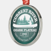 Lopende rivier (kano) metalen ornament (Links)