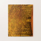 Lopende route door het bos in de herfst legpuzzel (Verticaal)