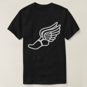 Lopende schop met vleugelspoor en veldsluiter t-shirt (Design voorkant)