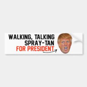 Lopende talk-Spray-tan voor President -.png Bumpersticker
