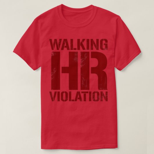 Lopende tekst over HR-overtreding  maroon T-shirt (Design voorkant)