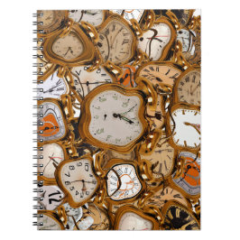 Lopende tijd klokken kijken spiraalvormige foto notitieboek