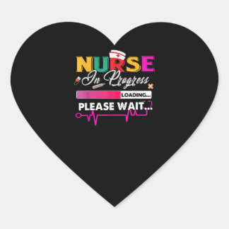 Lopende verpleegkundige Funny Nursing School, binn Hart Sticker