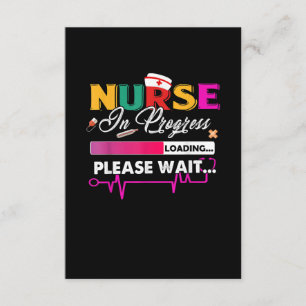 Lopende verpleegkundige Funny Nursing School, binn Informatiekaartje