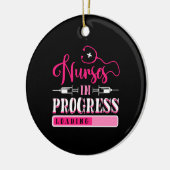 Lopende verpleegkundige scholier keramisch ornament (Links)