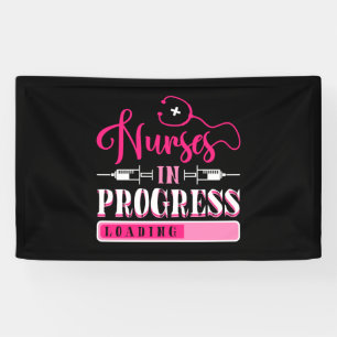 Lopende verpleegkundige scholier spandoek