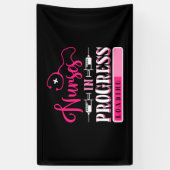 Lopende verpleegkundige scholier spandoek (Verticaal)