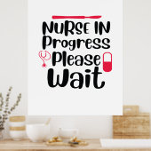 Lopende verpleegkundige verpleegster poster (Keuken)