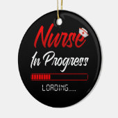 Lopende verpleegkundigen en studenten keramisch ornament (Links)