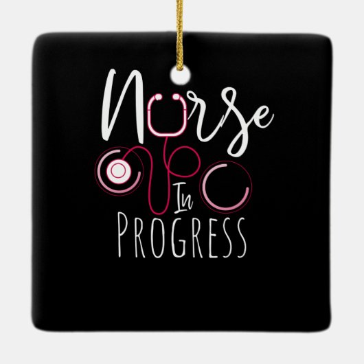 Lopende verpleegster keramisch ornament (Achterkant)