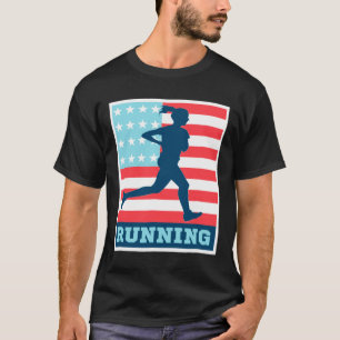Lopende - Vlag lopende T-shirt met wielrenner S