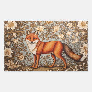 Lopende Vos William Morris Geïnspireerd  Rechthoekige Sticker