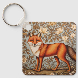 Lopende Vos William Morris Geïnspireerd Sleutelhanger