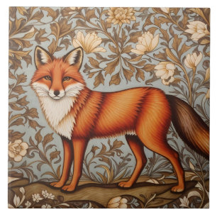 Lopende Vos William Morris Geïnspireerd Tegeltje