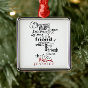 **LOPENDE VRIENDSCHAP CHRISTMAS ORNAMENT** METALEN ORNAMENT