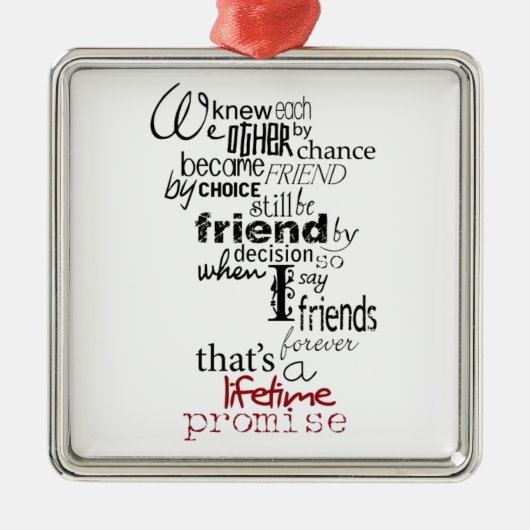 **LOPENDE VRIENDSCHAP CHRISTMAS ORNAMENT** METALEN ORNAMENT (Voorkant)